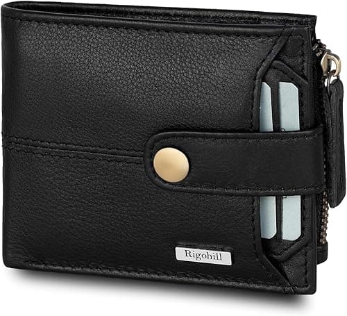 RIGOHILL Doger Black Mens Leather Wallet | Leather Wallet for Men | RFID Mens Wallet on Amazon.ae - Price Tracker
