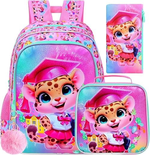 'gxtvo 3PCS Girls Backpack, 16'' Kids Bookbag with Lunch Box, Water Resistant School Bag for Elementary Prechool Toddler' on Amazon.ae - Price Tracker