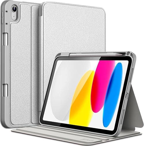 JETech Folio Case for iPad (A16) 11th/10th Gen, Silver | For 2025/2022 Model, Multi-Angle Stand Cover, Pencil Holder, Slim Protective Cover, Auto Wake/Sleep on Amazon.ae - Price Tracker