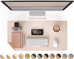 RENMTURE Dual-Sided Desk Pad, Natural Cork & PU Leather Large Mouse mats for Office and Home Work, Desk Protector Non-Slip, Waterproof, Easy Clean (Apricot, 32"x16") - Amazon.ae Price Tracker