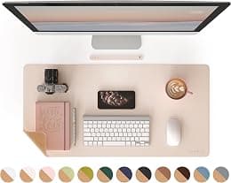 RENMTURE Dual-Sided Desk Pad, Natural Cork & PU Leather Large Mouse mats for Office and Home Work, Desk Protector Non-Slip, Waterproof, Easy Clean (Apricot, 32"x16") - Best Deal Finder