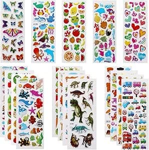 Mumoo Bear 3D Stickers for Kids Puffy Stickers 520+ Children Stickers 22 Variety Sheets for Rewarding Gifts Scrapbooking Including Animals, Fish, Dinosaurs, Numbers, Fruits, Trucks, Butterfly and More on Amazon.ae - Price Tracker