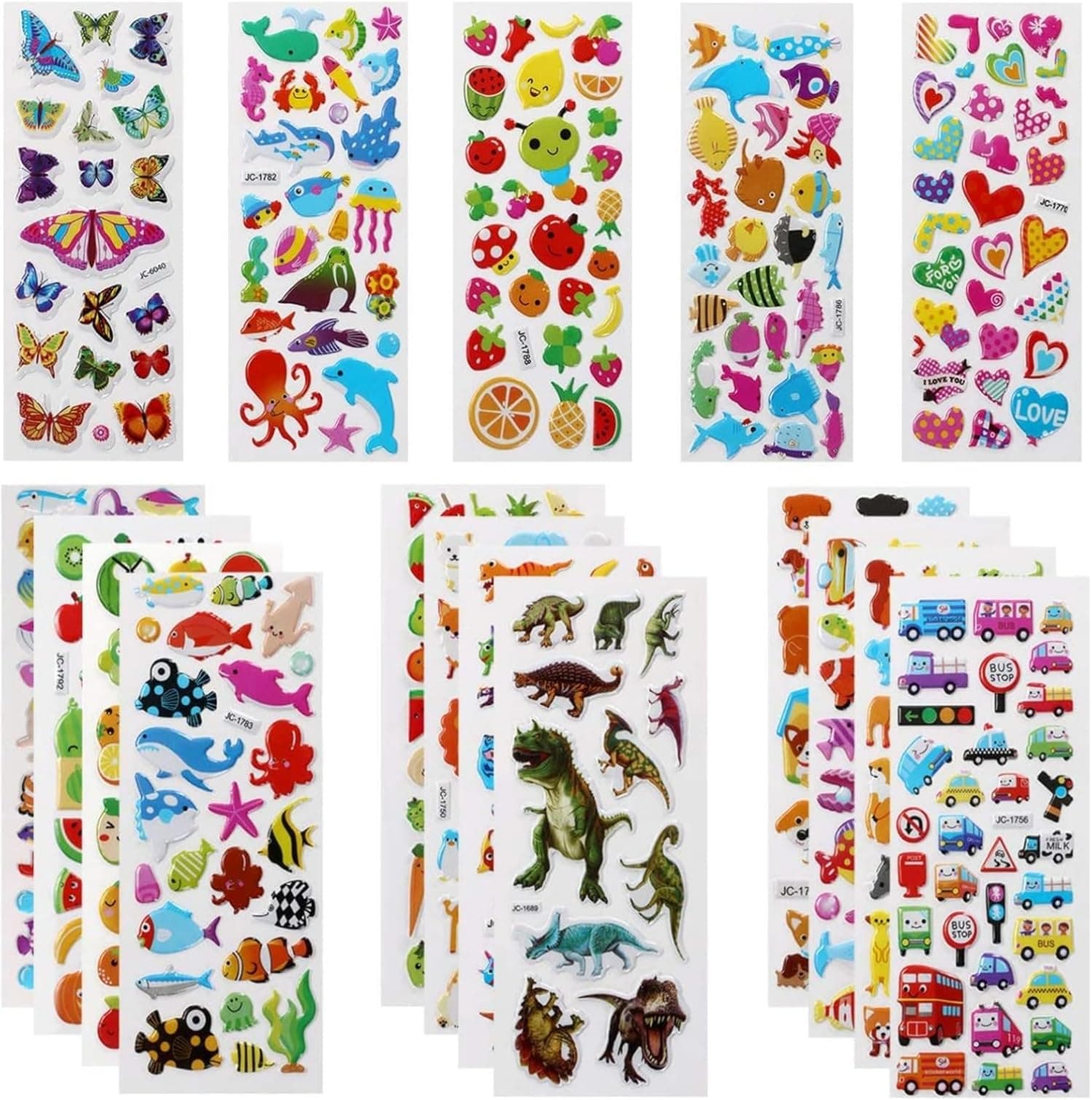 Mumoo Bear 3D Stickers for Kids Puffy Stickers 550+ Children Stickers 22 Variety Sheets for Rewarding Gifts Scrapbooking Including Animals, Fish, Dinosaurs, Numbers, Fruits, Trucks, Butterfly and More on Amazon.ae - Price Tracker