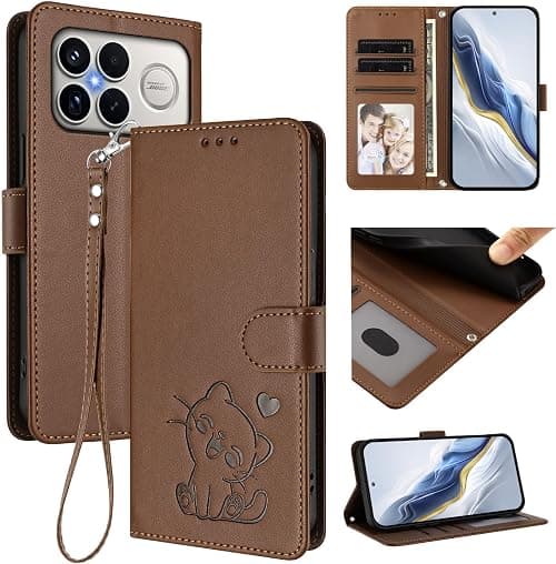 Cover Compatible with Xiaomi Poco F8 Ultra 5G,Compatible with Redmi K90 Pro Max 5G Lanyard【Flip Stand Card Holder Wallet Magnetic Clasp Phone Case】Brown on Amazon.ae - Price Tracker