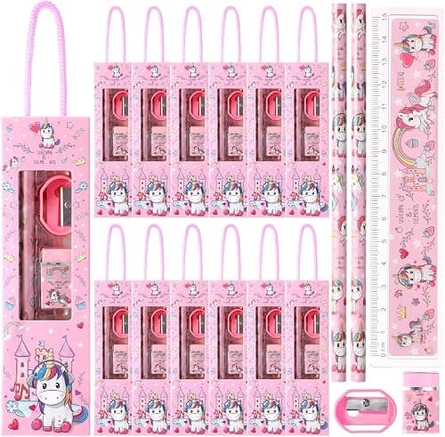 Coolchic 12 Boxes Stationery Set,Back to School Supplies Kit for Kids Pencils Eraser Ruler Sharpeners for Students Return Gifts Classroom Rewards Birthday Party Favors (Unicorn) on Amazon.ae - Price Tracker