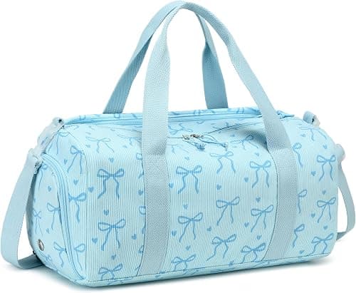 Gym Bag Sports Duffle Bag with Wet Pocket Weekender Overnight Bags with Waterproof Shoe Pouch and Air Hole for Girls Kids Women Workout Travel Bags, Bow Tie Blue, 18.1 * 8.7 * 9.1 inches, Gym Bag on Amazon.ae - Price Tracker
