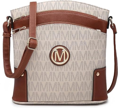Crossbody Purse for Women Multi Pockets Crossover Bag Signature Monogram with Expandable Side Zippers for Ladies on Amazon.ae - Price Tracker