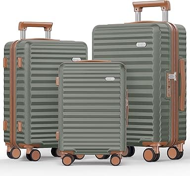 SHOWKOO Luggage Sets of 3 Hard Shell PC Expandable Lightweight Durable Carry on Travel Suitcase with Double Spinner Wheels, Light Green - Amazon.ae Price Tracker