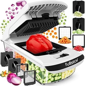 Fullstar Vegetable Chopper - 4 in 1 Veggie Slicer & Spiralizer with Container - Kitchen Accessories (White) on Amazon.ae - Price Tracker