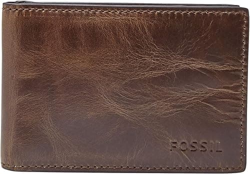 Fossil Men's Leather Slim Minimalist Money Clip Bifold Front Pocket Wallet for Men on Amazon.ae - Price Tracker