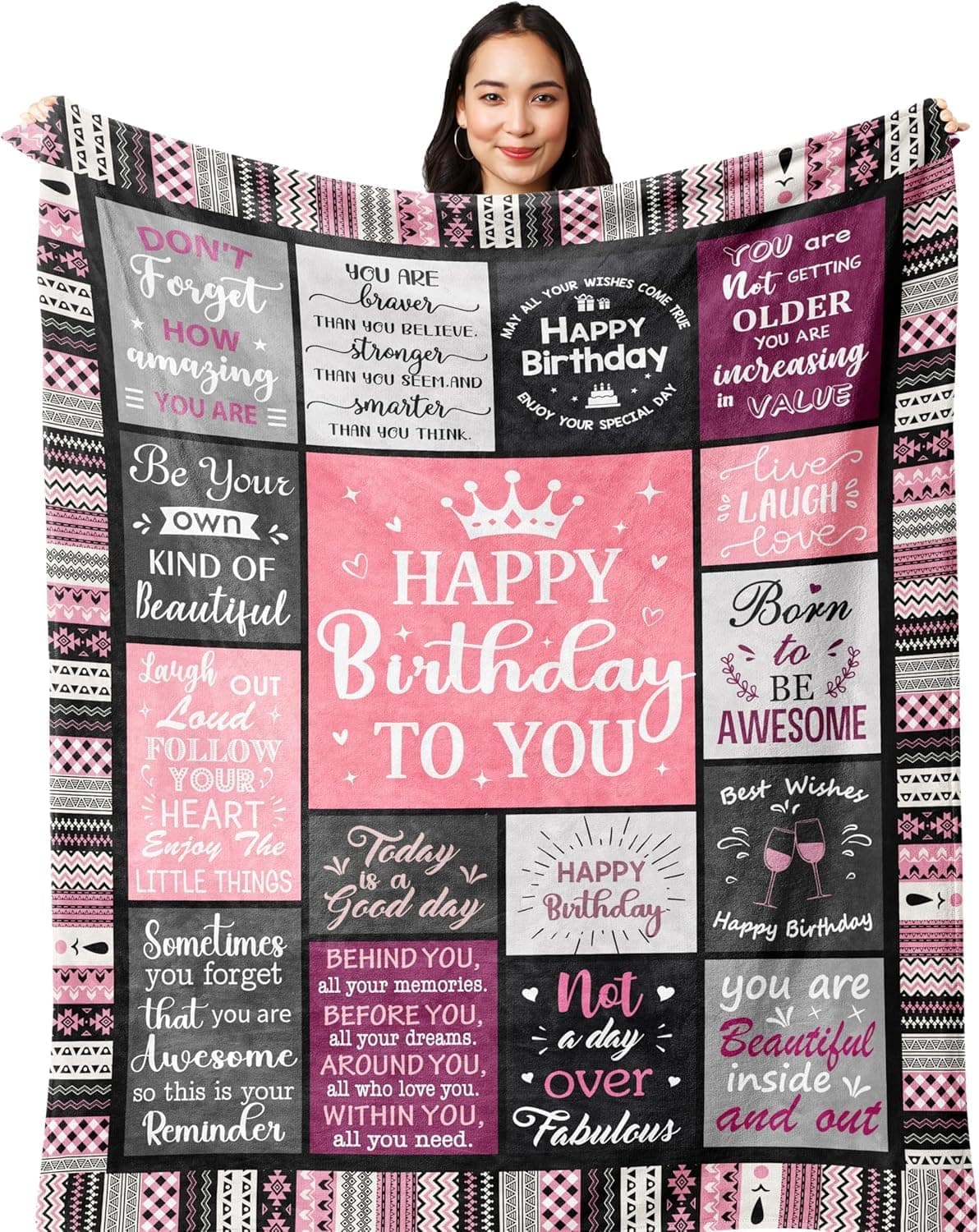Birthday Gifts for Women Girls Throw Blanket 50x60in, Happy Birthdays Decorations for Women,Best Friend Blanket, Birthday Gift Ideas for Her Friend Mom Sister Grandma Wife on Amazon.ae - Price Tracker