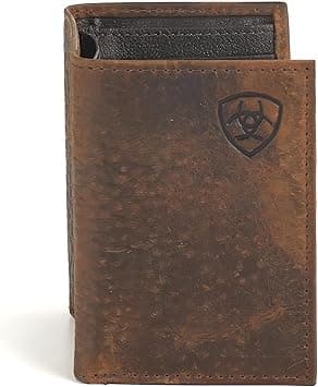 ARIAT Trifold Wallet Emboss Corner Logo Brown One Size on Amazon.ae - Price Tracker