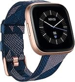 Fitbit FB507RGNV Versa 2 SE (NFC) Smartwatch - Navy & Pink Woven Band/Copper Rose Aluminium Case - Best Deal Finder