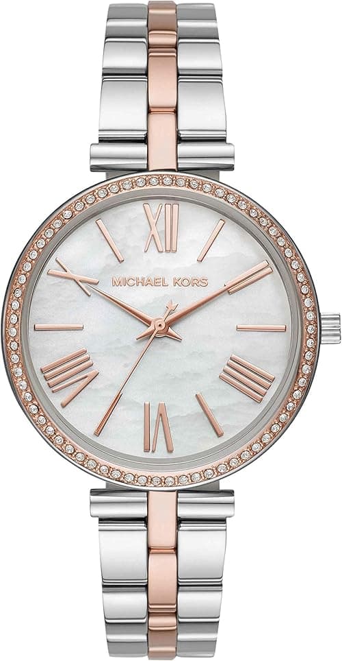Michael Kors Women's Pearl Dial Stainless Steel Band Quartz Analog Watch, Silver on Amazon.ae - Price Tracker
