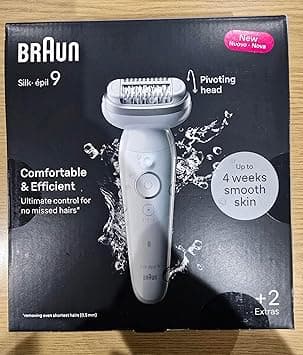 Braun Silk-épil 9 Women's Epilator/Hair Remover for Long-Lasting Hair Removal, Silky Smooth Skin, Wet & Dry, Made in Germany, 9-011, White/Silver - Amazon.ae Price Tracker
