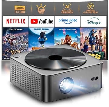 Projector-4K [1200 ANSI/Netflix Officially Licensed]Smart Projector with WiFi6 and Bluetooth,3D Stereo Sound & AI Auto Focus,Outdoor Movie Projector,MAX 300''Display on Amazon.ae - Price Tracker
