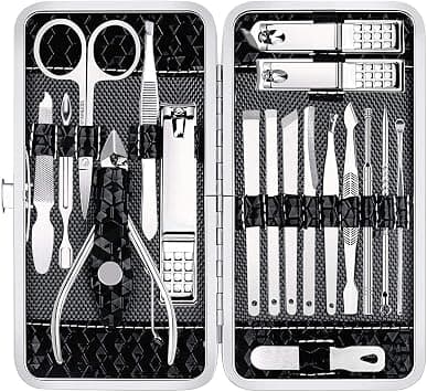Nail Clippers Set Fingernail and Toenail Clipper Cutters, Manicure Pedicure Kit 18 Pieces Stainless Steel Professional Grooming Kits, Nail Care Tools with Luxurious Travel Case - Best Deal Finder