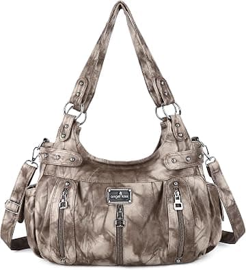 Angelkiss Large Purses and Handbags for Women Washed Faux Leather Crossbody Hobo Satchel Shoulder Handbag Tote Purse on Amazon.ae - Price Tracker