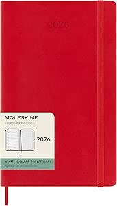 Moleskine Classic 12 Month 2026 Weekly Planner, Soft Cover, Large (5" x 8.25"), Scarlet Red, 144 pages on Amazon.ae - Price Tracker