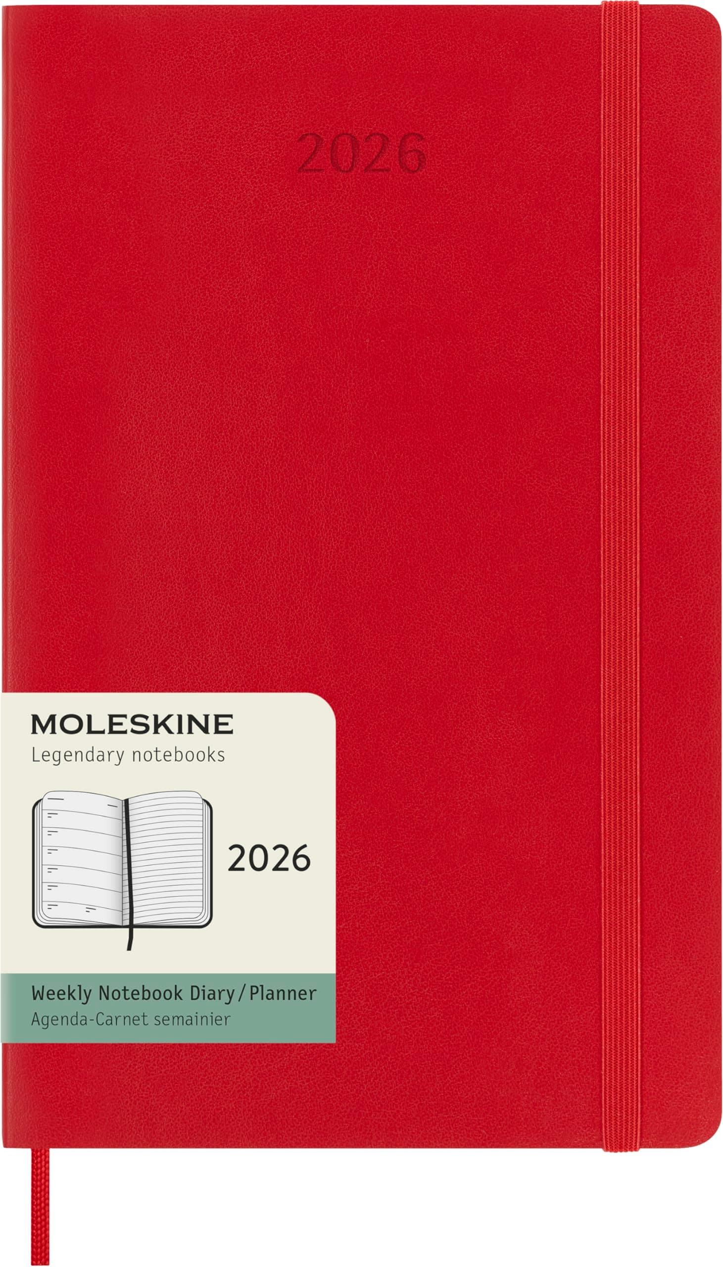 Moleskine Classic 12 Month 2026 Weekly Planner, Soft Cover, Large (5" x 8.25"), Scarlet Red, 144 pages on Amazon.ae - Price Tracker