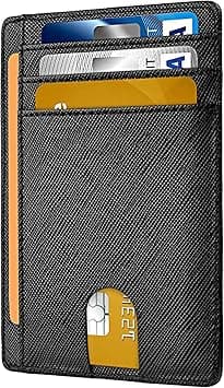 DELFINO Mens Slim Wallet with Money Clip Blocking Bifold Credit Card Holder for Men with Gift Box, Slim Minimalist Front Pocket Blocking Leather Wallets, Gift-Boxed for Men Women on Amazon.ae - Price Tracker