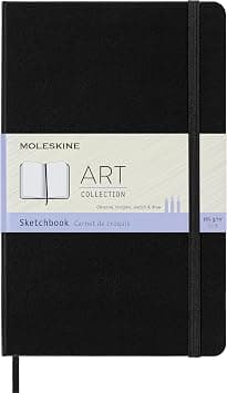 Moleskine Art Plus Sketchbook, Large, Plain, Black, Hard Cover (5 x 8.25) | Large 5" x 8.25" 104-page sketchbook with 165 gsm paper for drawing, illustration, and dry media. - متتبع أسعار Amazon.sa