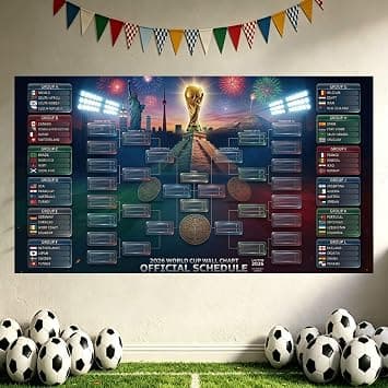 World Cup 2026 Schedule Poster - FIFA Football Tournament Wall Overview, 48 Teams Tournament Tree, World Cup Fan Merchandise Football Party Decoration, Gifts for Football Fans (B) on Amazon.ae - Price Tracker