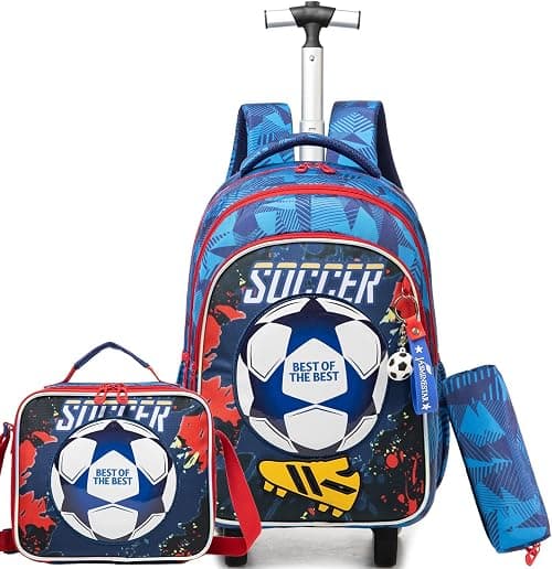 Rolling Backpack for Kids with Wheels Backpacks for Kids Travel Bags 3PCS Girls and Boys Backpack with Lunch Box on Amazon.ae - Price Tracker