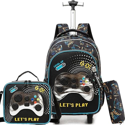 Rolling Backpack for Kids with Wheels Backpacks for Kids Travel Bags 3PCS Girls and Boys Backpack with Lunch Box على Amazon.ae - متتبع الأسعار