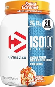 Dymatize ISO100 Whey Protein Powder Isolate, Salted Caramel, 25g of Protein, 20 Servings, 5.5g BCAAs, Less Than 120 Cal., Gluten Free, 1g Fat, 1g Sugar, 2g Carb - Amazon.ae Price Tracker