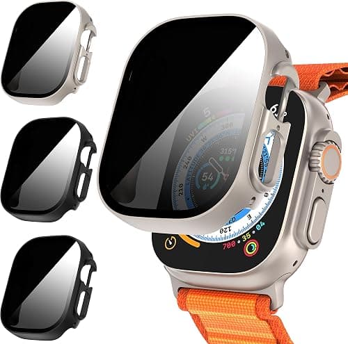 Suoman 3-Pack for Apple Watch Ultra 3/2/1 49mm Privacy Screen Protector Case, [Anti-Peeping] Ultra-Thin Tempered Glass Case Cover for iWatch Ultra 49mm 3/2/1 على Amazon.ae - متتبع الأسعار