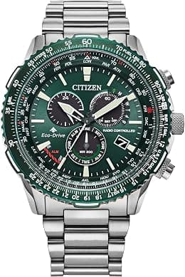 Citizen Men's Promaster Air Eco-Drive Pilot Chronograph Watch, Atomic Timekeeping Technology, 12/24 Hour Time, Power Reserve Indicator, Luminous Hands and Markers, Sapphire Crystal - Best Deal Finder