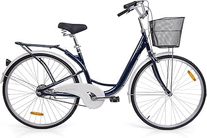 Mogoo Butterfly Single Speed Cruiser Bike 26 Inch, City-Bike, Steel Frame Road-Bike, Comfort Cycle-For-Men and Women, Unisex Bicycle Adult, Front Basket, and Rear Carrier, Classic Bike on Amazon.ae - Price Tracker
