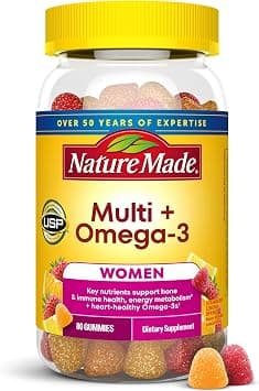 Nature Made Women's Multivitamin + Omega-3 Gummies, 80 Count for Daily Nutritional Support†(Packaging May Vary) على Amazon.ae - متتبع الأسعار