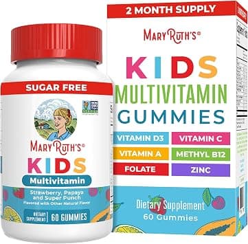 MaryRuth Organics Vegan Kids Multivitamin Gummies by | Ingredients for Immunity, Bones & Muscles | 260 mcg Methylfolate, Sugar Free, Non-GMO | Great Tasting Chewable Vitamins for Children | 60 Count on Amazon.ae - Price Tracker