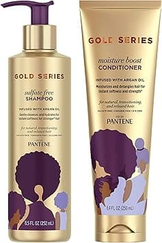 Pantene, Shampoo and Sulfate Free Conditioner Kit, with Argan Oil, Pro V Gold Series, for Natural and Curly Textured Hair, 17.9 fl oz, Kit Packaging may vary, 2 Piece Set on Amazon.ae - Price Tracker