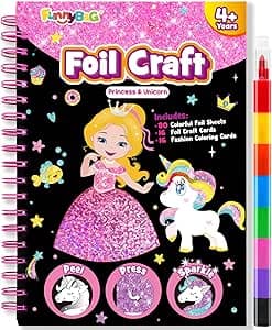 FunnyB&G Foil Art Craft Activity for Kids - Gift for Girls Crafts for Kids Fun Art Supplies DIY Creative Travel Toy, Birthday Gift Party favor Toys for Girls Boys 4 5 6 7 8 9 Years Old(Princess) on Amazon.ae - Price Tracker