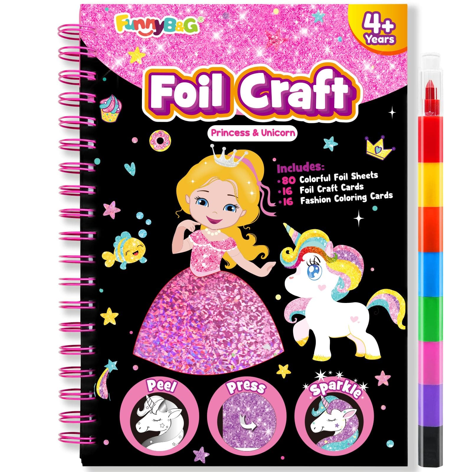 FunnyB&G Foil Art Craft Activity for Kids - Gift for Girls Crafts for Kids Fun Art Supplies DIY Creative Travel Toy, Birthday Gift Party favor Toys for Girls Boys 4 5 6 7 8 9 Years Old(Princess) on Amazon.ae - Price Tracker