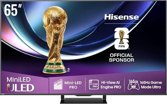 Hisense 65-Inch U7Q PRO Series Mini-LED ULED 4K UHD Smart TV - QLED, Native 165Hz, 1000-Nit, Dolby Vision IQ, Full Array Local Dimming, Game Mode Pro, Alexa Compatibility (65U7Q PRO) على Amazon.ae - متتبع الأسعار