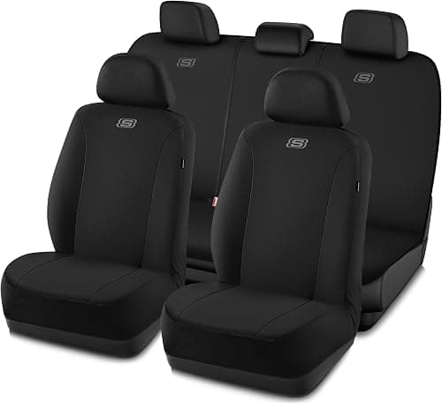 Skechers Car Seat Covers, Premium Breathable Polyester Seat Covers, Car Seat Covers Full Set Airbag Compatible, Automotive Comfort & Protection for Most Cars, Vans, Trucks, SUVs (Full Set,Black) on Amazon.ae - Price Tracker