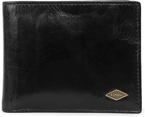 Fossil Men's Derrick RFID-Blocking Leather Bifold Wallet with Flip ID Window for Men on Amazon.ae - Price Tracker
