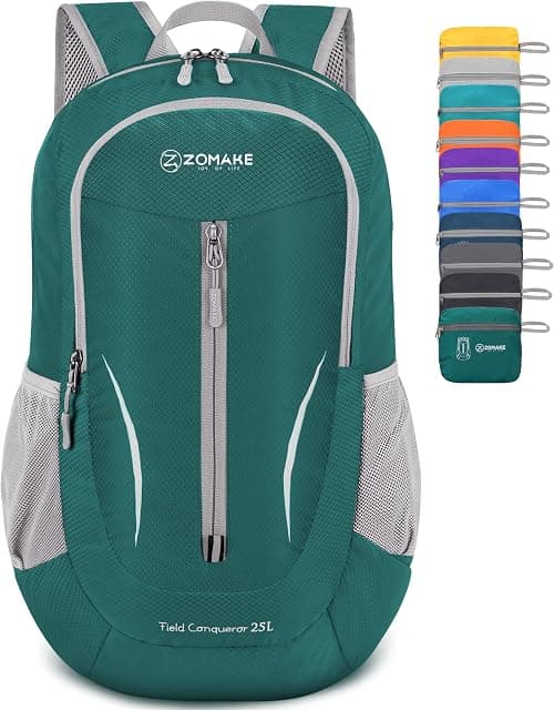 ZOMAKE Foldable Backpack Lightweight Packable 25 L, Small Hiking Daypack Water Resistant Travel Bag Nylon Outdoor Sports Camping Rucksack Walking Trekking for Men Women Seniors على Amazon.ae - متتبع الأسعار
