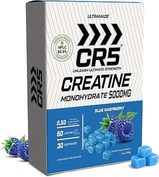CR5 Creatine Monohydrate Gummies, 5000mg per Serving, 60 Gummies, 30 Servings, HPLC 99.8% Purity (Blue Raspberry) on Amazon.ae - Price Tracker