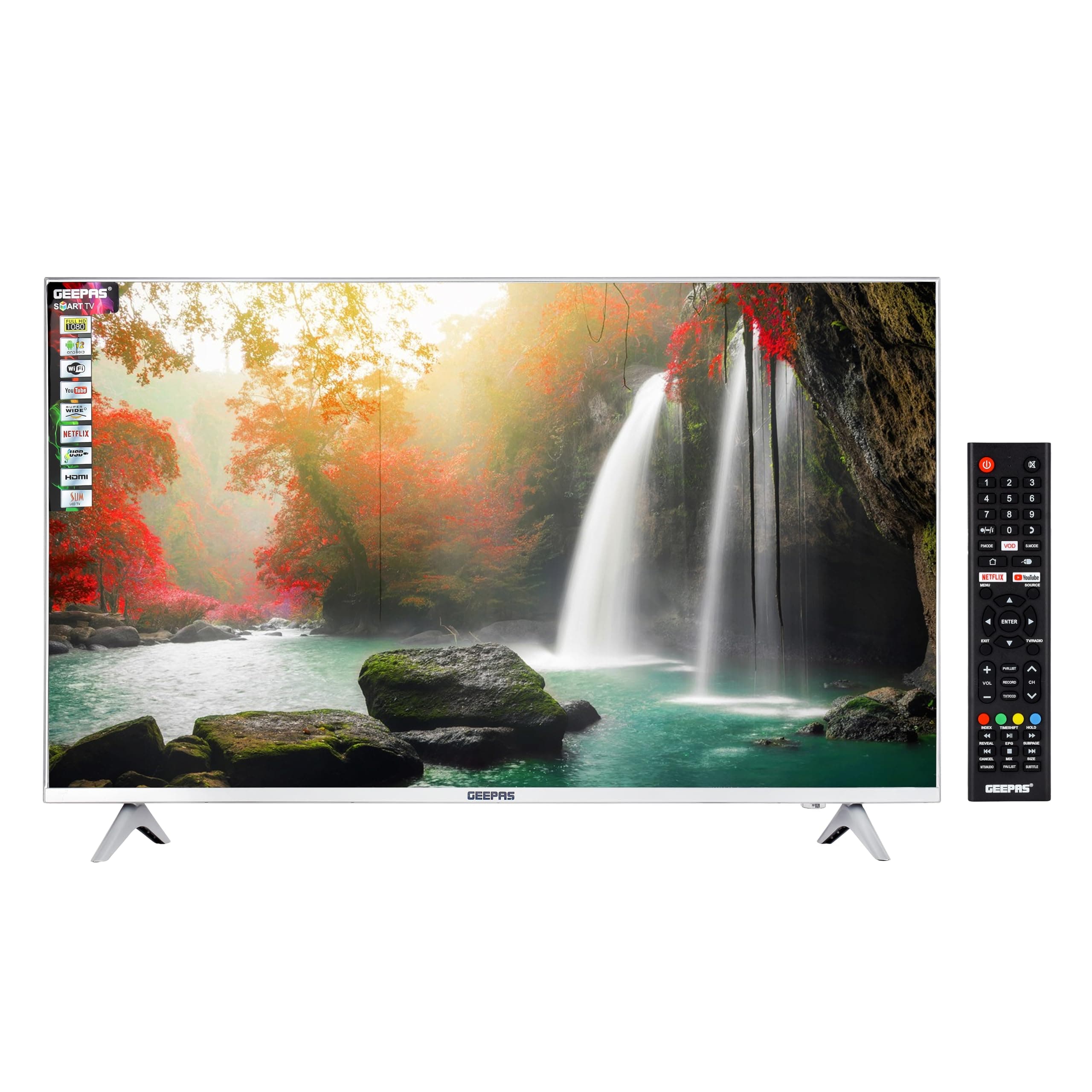 Geepas 43" Smart LED TV, TV with Remote Control, GLED4328SXHD | HDMI & USB Ports, Head Phone Jack, PC Audio In | YouTube, Netflix on Amazon.ae - Price Tracker