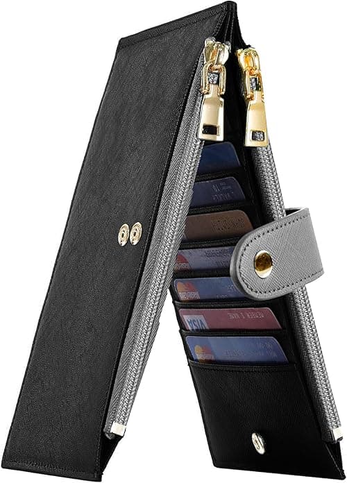 Travelambo RFID Wallet Women Large Size Bifold Multi Card Wallet Case with Zipper Pocke Credit Card Holder for Women on Amazon.ae - Price Tracker