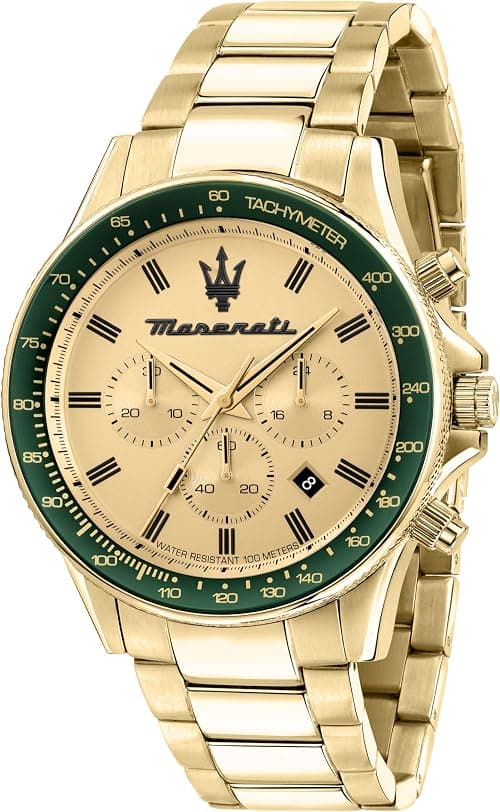 Maserati Gold Steel Analog Quartz Men Watch, Gold, Chronograph on Amazon.ae - Price Tracker