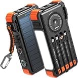BLAVOR Solar Power Bank 20000mAh Built-in Cables, Wireless Charger for Apple Watch, 20W Fast Charging Battery Pack with USB C, Flashlight, Solar Charger for iPhone, iPad, iWatch, Samsung - Best Deal Finder
