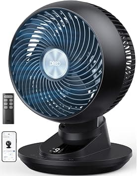 DREO 3D Oscillating Table Fan for Bedroom, 8.8m/s Strong Airflow, 22dB Quiet, 90° Oscillation, App & Voice Control, 9 Levels, 8/12h Timer for Home & Office on Amazon.ae - Price Tracker