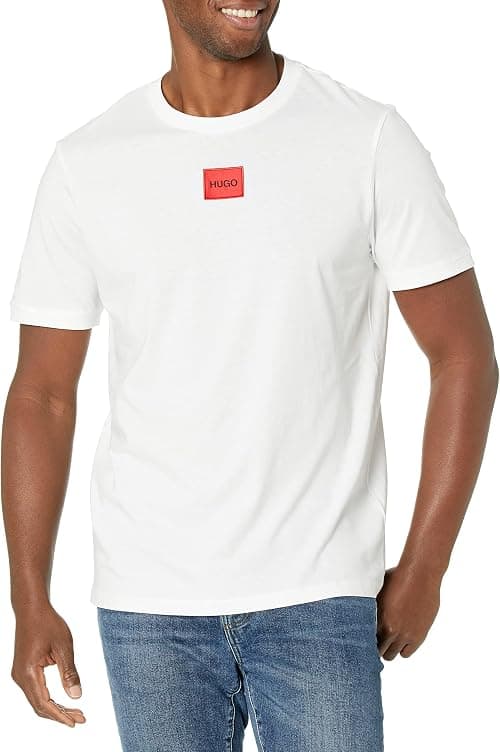 Hugo Boss mens Ribbed Crew Neck Regular Fit Center Logo T-shirt T-Shirt on Amazon - Best Deal Finder