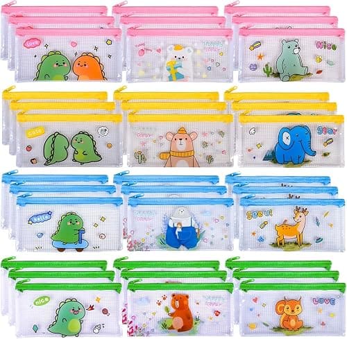 24 Pcs Mesh Pencil Pouch Bags, Cartoon Zipper Pencil Case for Back to School, Classroom Office Supplies, Stationery Organizer Travel Storage, Portable School Gift 8×4 Inch on Amazon.ae - Price Tracker